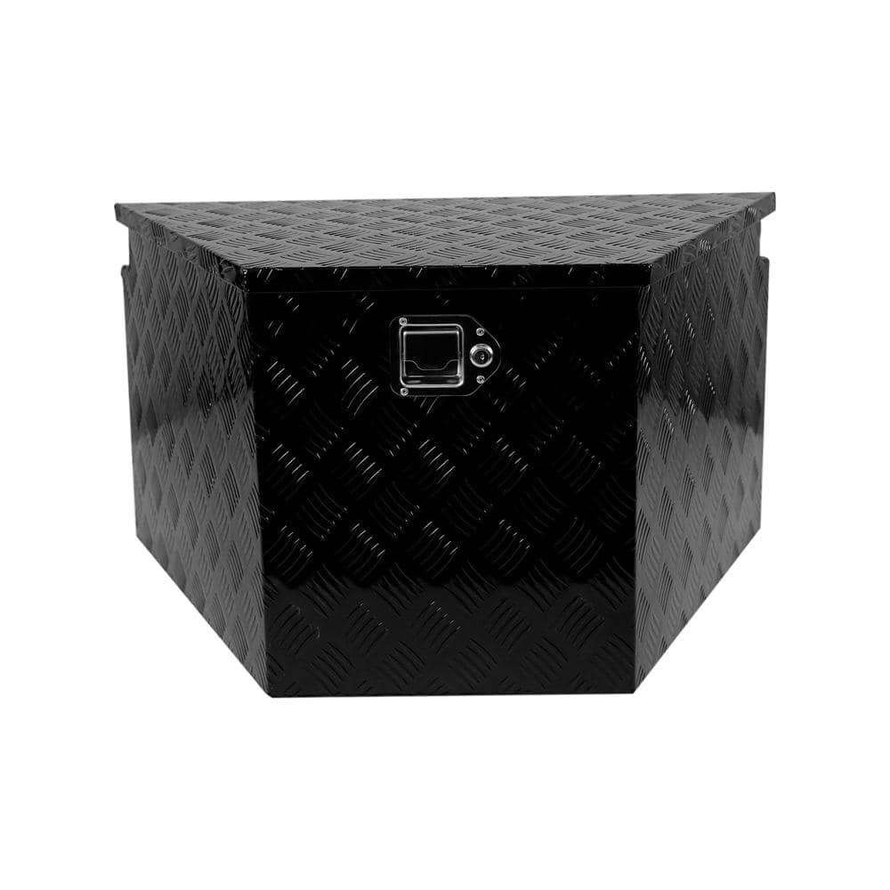 33 in Trailer Tongue Box Aluminum Alloy Diamond Plate Truck Tool Box with L
