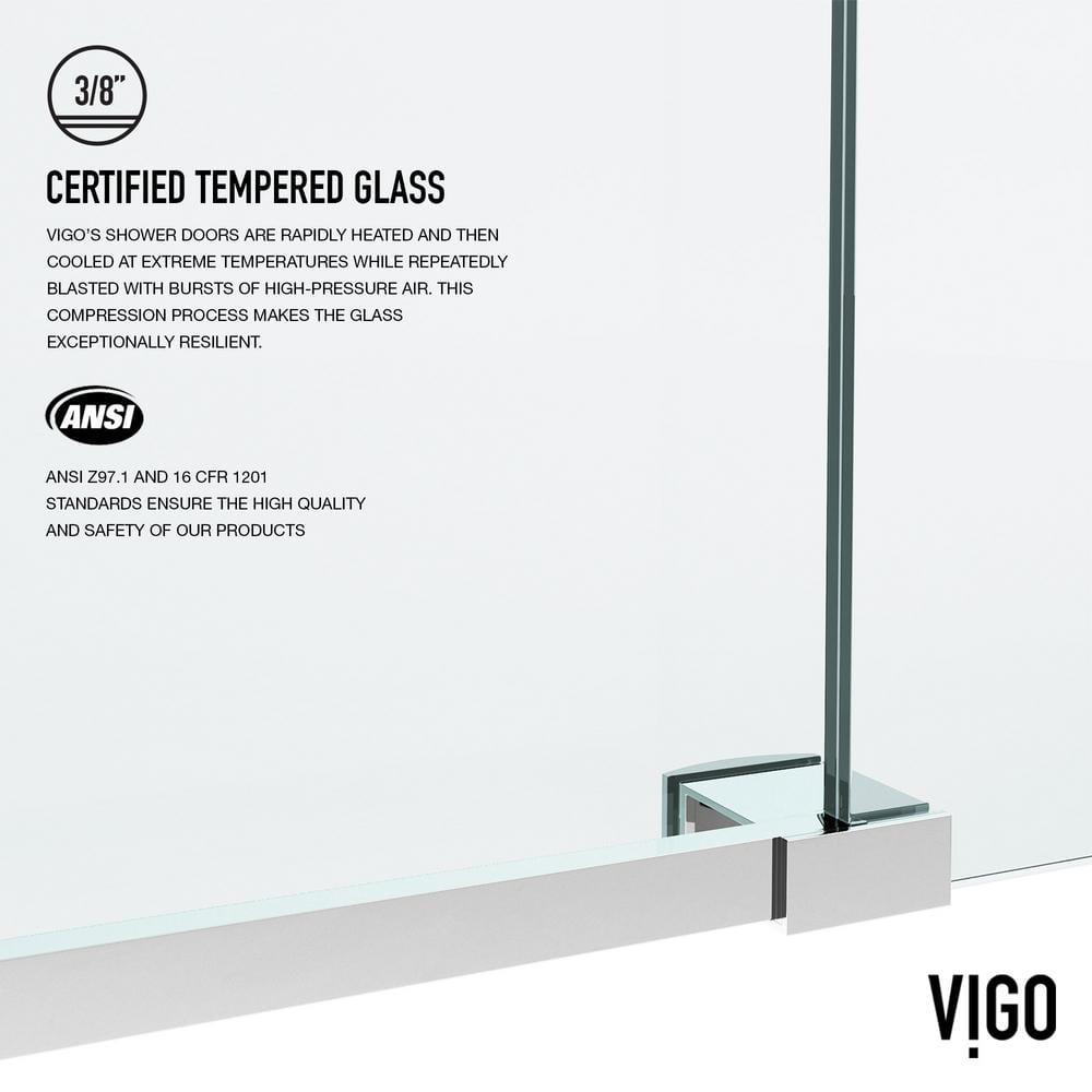 Elan 48-inch Frameless Sliding Shower Door with Clear Glass and Chrome Hardware