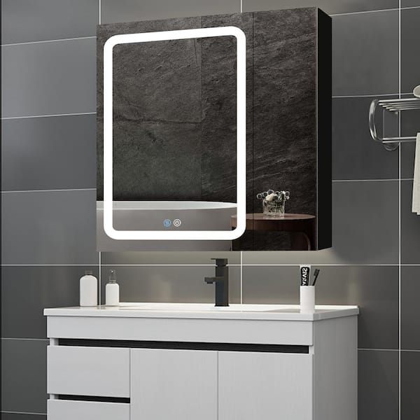 Staykiwi 30 in. W x 30 in. H Rectangular Aluminum Medicine Cabinet with Mirror
