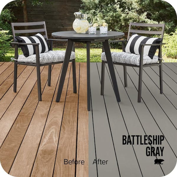 5 gal. #N360-4 Battleship Gray Solid Color Waterproofing Exterior Wood Stain
