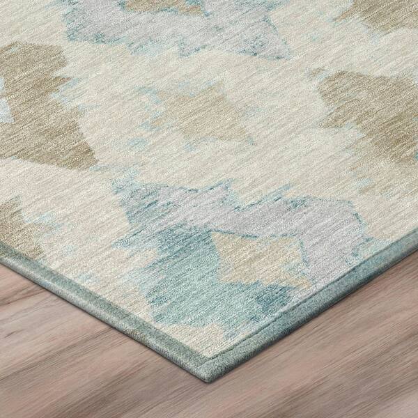 Chantille Machine Washable Indoor/Outdoor Abstract ACN3062 Linen 8 ft. x 8 ft. Round Rug
