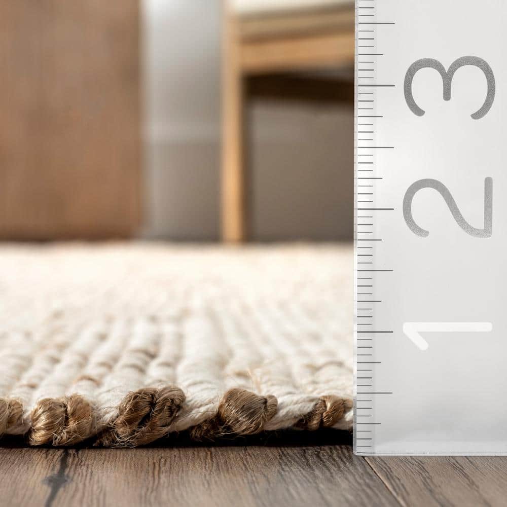 Elfriede Handwoven Jute-Cotton Blend 5x8 Natural Area Rug