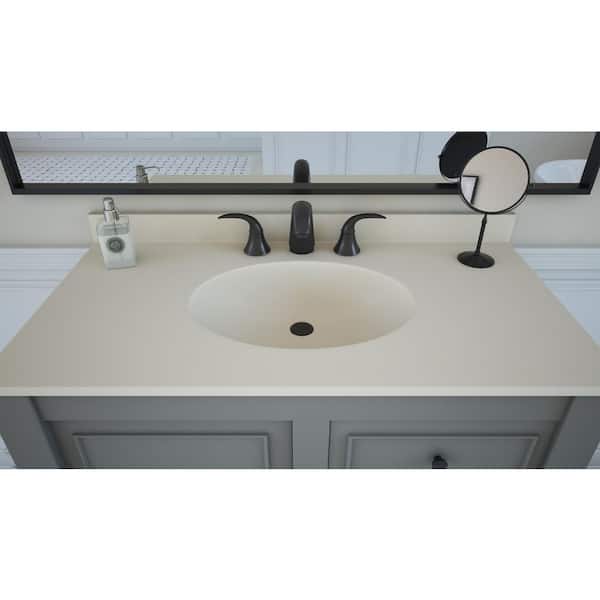 Swan Chesapeake 25 in. W Solid Surface Vanity Top in Bone with Bone Basin