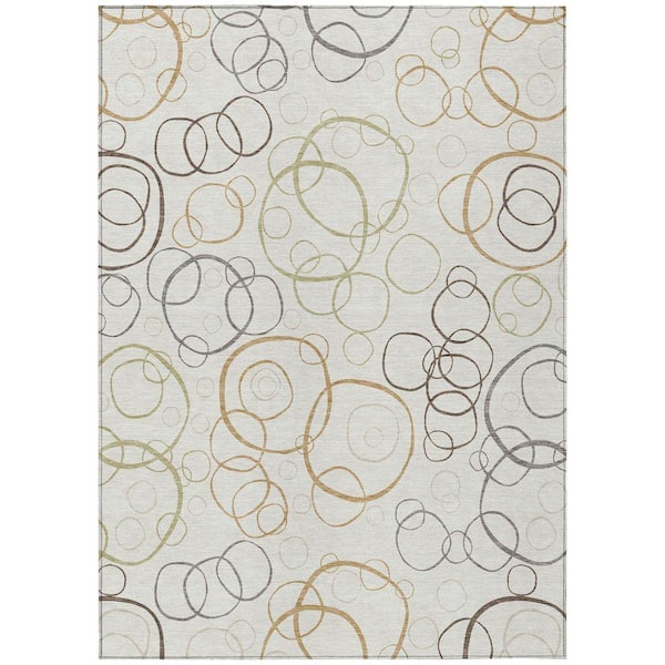 Chantille Machine Washable Indoor/Outdoor Abstract ACN2408 Ivory 3 ft. x 4 ft. Area Rug