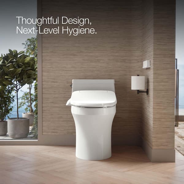 KOHLER Purewash E700 Electric Heated Nightlight Remote Control Bidet Seat for Elongated Toilets in White