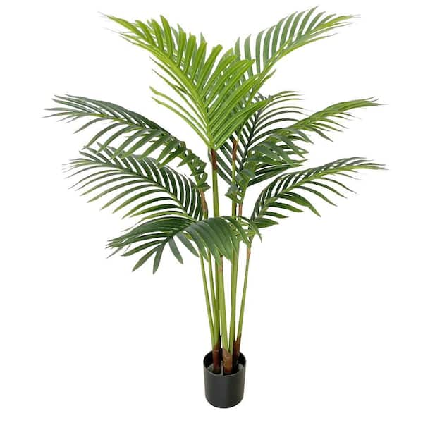 Floworld 4 ft. Artificial Palm Tree in Pot, for Indoor and Outdoor Home Decor-Living Room, Office