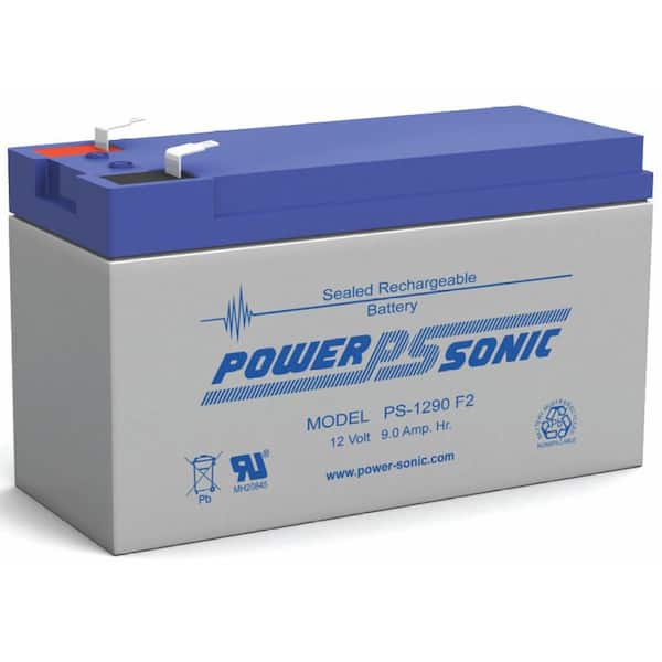 Overskyet falskhed ebbe tidevand Power-Sonic 12-Volt 9 Ah F2 Terminal Sealed Lead Acid (SLA) Rechargeable  Battery PS-1290F2 - The Home Depot