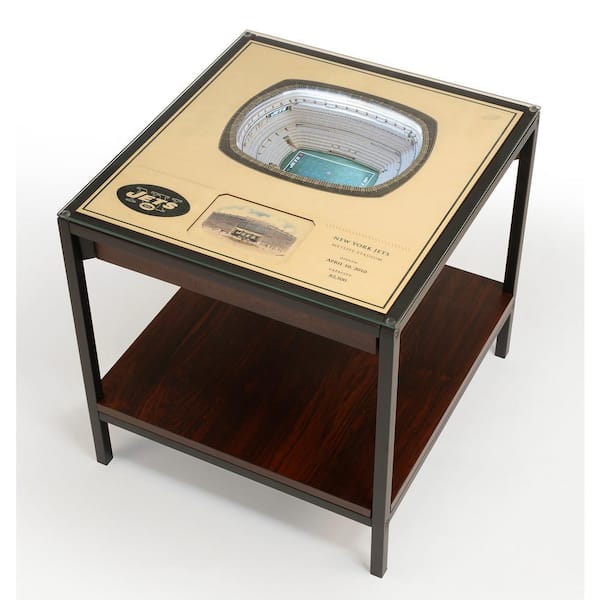 NFL New York Jets 23 in. x 22 in. 25-Layer StadiumViews Lighted End Table - MetLife Stadium