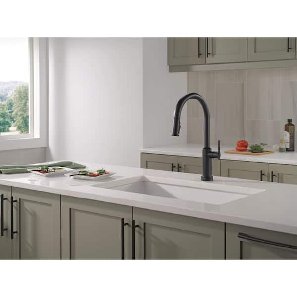 Cordova Touch2O Touchless Matte Black 17.63 in. H Pull Down Sprayer Kitchen Faucet with 360° Swivel Spout