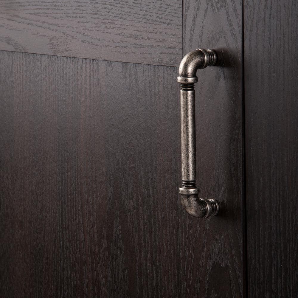 Black Nickel Industrial Bar Cabinet Pull with Mounting Hardware