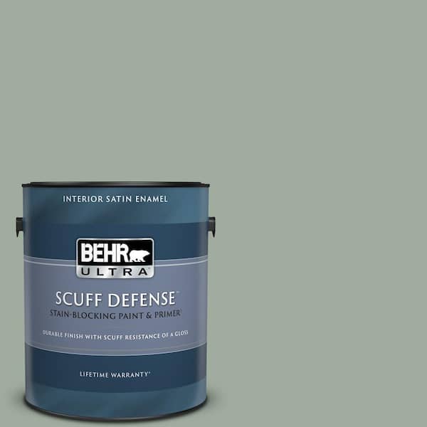 BEHR ULTRA 1 gal. #PPU11-15 Green Balsam Extra Durable Satin Enamel Interior Paint & Primer