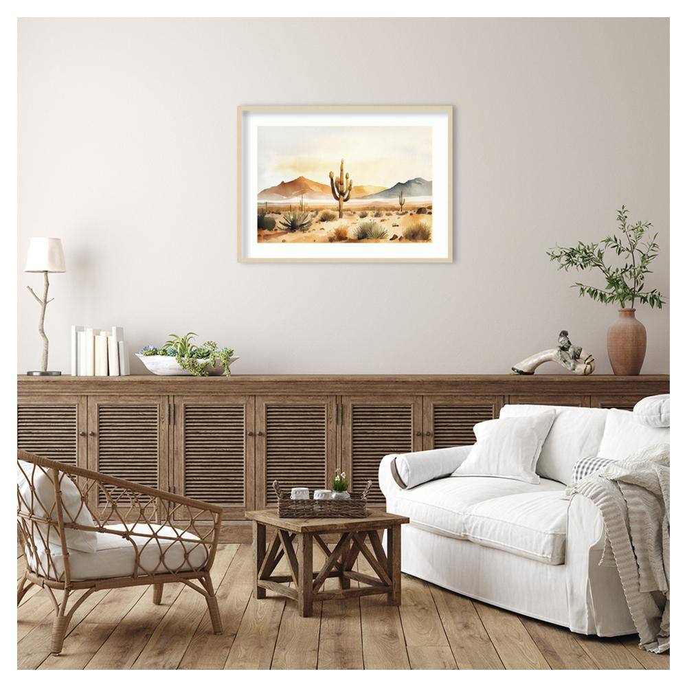 Through the Desert II 41" Brown Framed Scenic Landscape Print