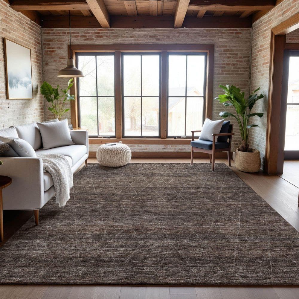 Mayfield Premium Machine Washable Abstract AMF1165 Coffee 5 ft. x 7 ft. 6 in. Area Rug price history on PriceWatchPro