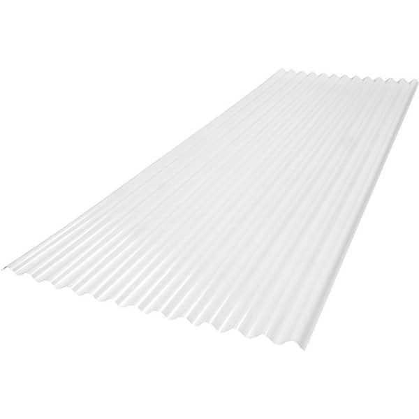 Sunsky 25.40 in x 6 ft. 2.67 LP Corrugated Polycarbonate Roof Panel in White Opal