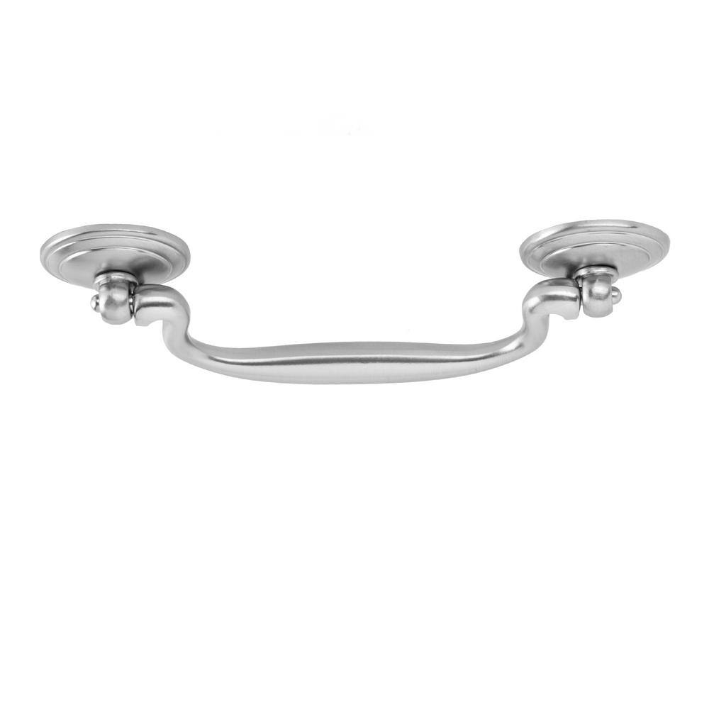 Satin Nickel 4-Inch Drop Bail Handle with Mounting Hardware