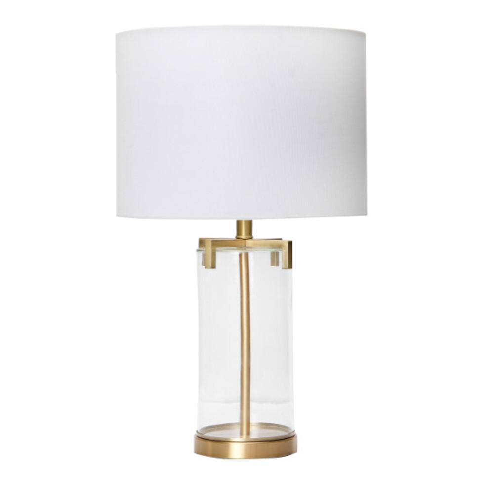 Storied Home 27 In Modern Transparent Glass And Metal Table Lamp With   Gold Storied Home Table Lamps Ec0396 64 1000 