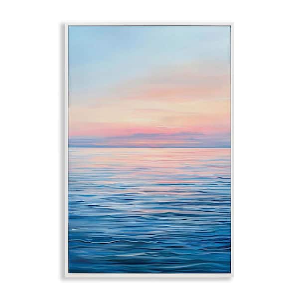 Sunrise over Ocean Gradient by LSR Design Studio White Framed Nature Giclee Art Print 18 in. x 12 in.