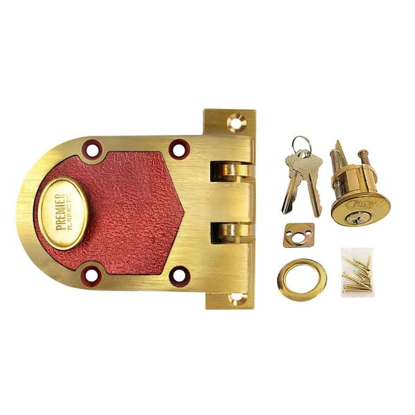 Premier Lock Satin Bronze High-Security Heavy-Duty Single Cylinder Jimmy Proof Deadbolt Lock with Flat Strike and 2 SC1 Keys