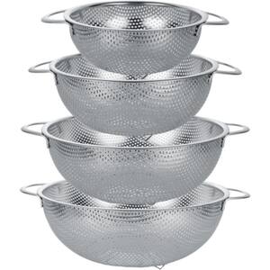 4-Piece Heavy-Duty Stainless-Steel Colanders with 1-2-3-4 qt. for Kitchen