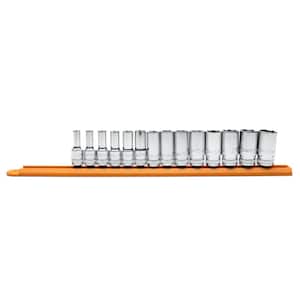 3/8 in. Drive 6 Point Mid Length Metric Socket Set (14-Piece)