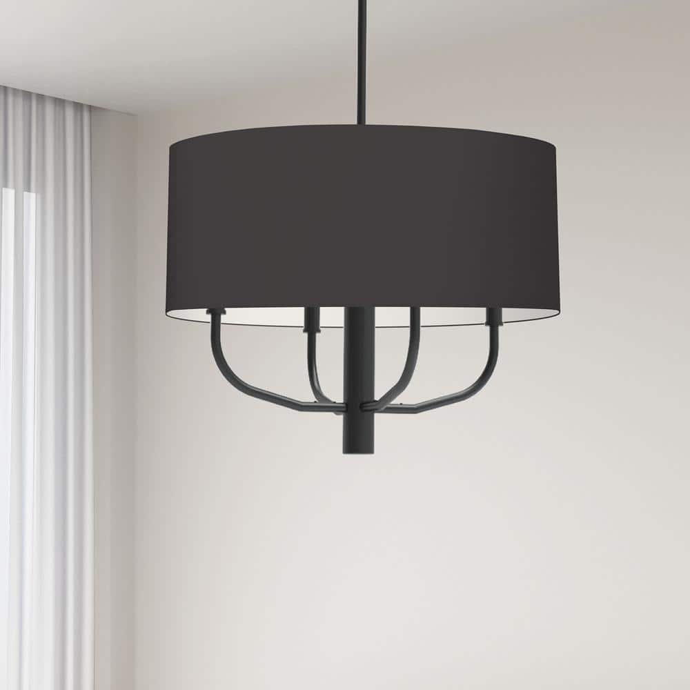 Eleanor Black Mini Drum 4-Light Chandelier