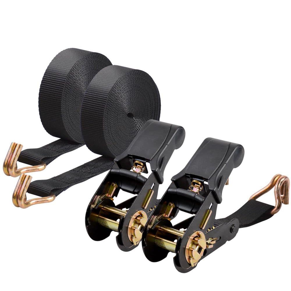 20 ft. x 1 in. Ratchet Tie Down Straps with Double J Hooks Heavy Duty 2200 lb Break Strength 2 Pack price history on PriceWatchPro