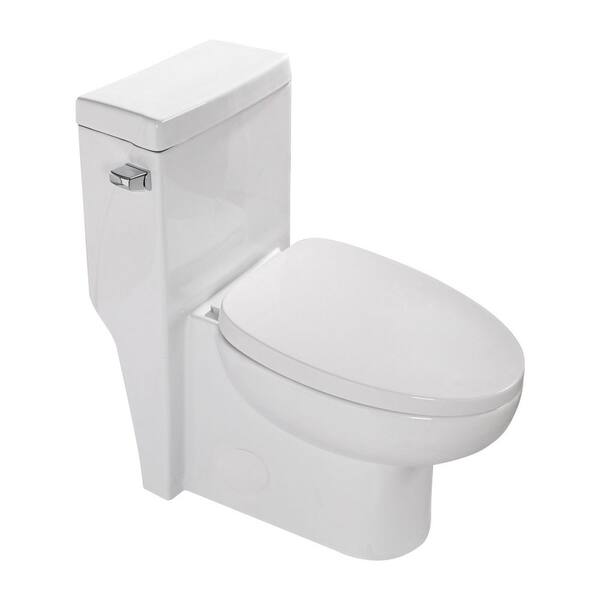 RAINLEX 12 in. Rough-In 1-Piece 1.28 GPF Single Flush Elongated Toilet in White Seat Included