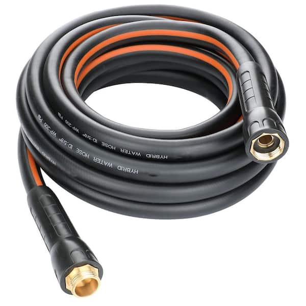 25FT Flexible Lay Flat Water Hose 5/8 Leakproof Lightweight Hybrid Garden & Yard Hose with Male to Female Fitting