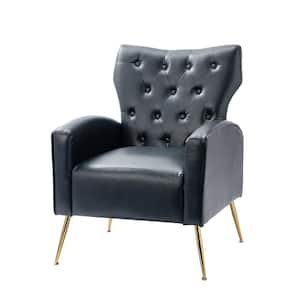 Actaeon Navy Accent Armchair with Button Tufted Back