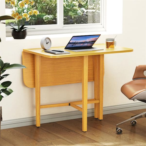 HONEY JOY Square Drop Leaf Dining Table 36 in. Compact Folding