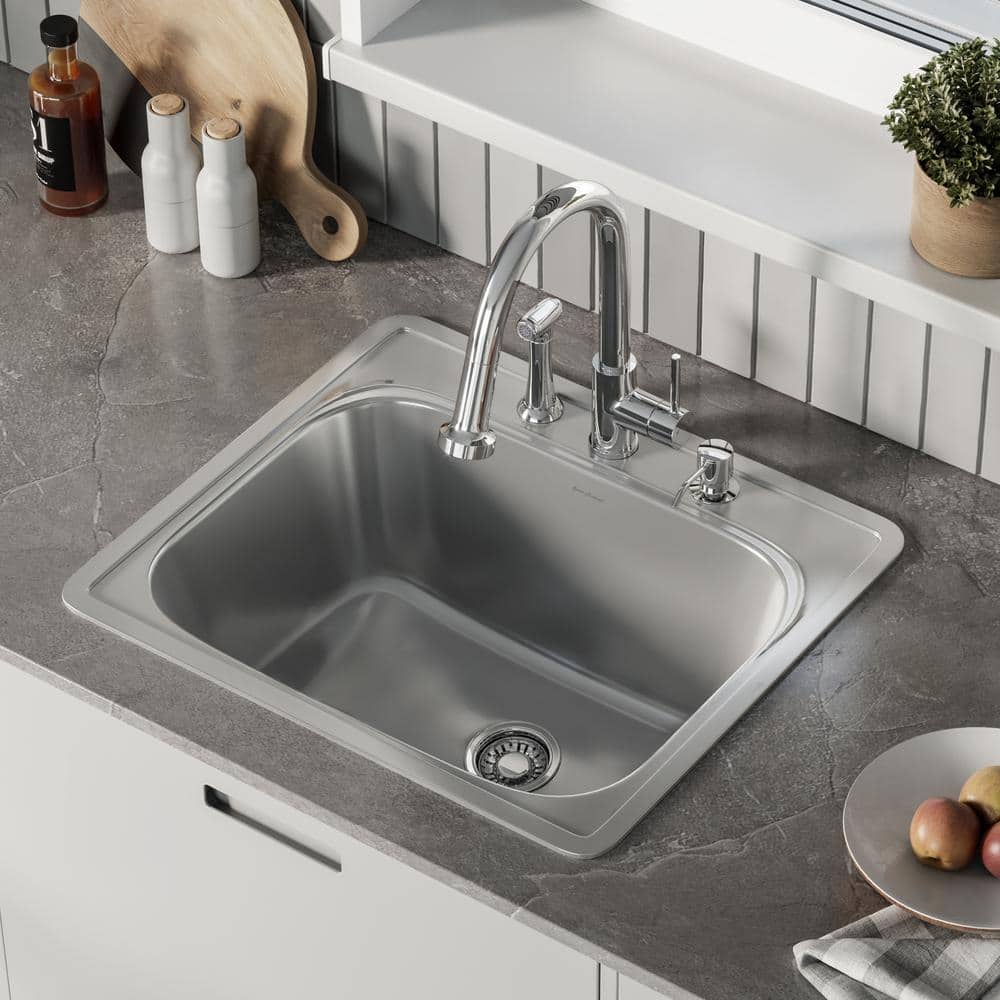 Ouvert 25 x 22 Stainless Steel Single Basin Top Mount Kitchen Sink
