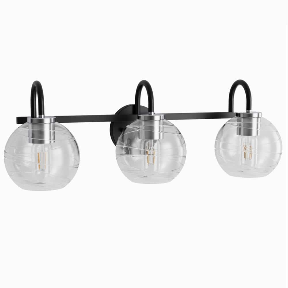 Briignite 25 in. 3-Light Matte Black ...