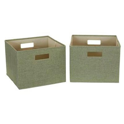 2 in. H x 13.5 in. W x 13.5 in. D Green Canvas 1-Cube Organizer