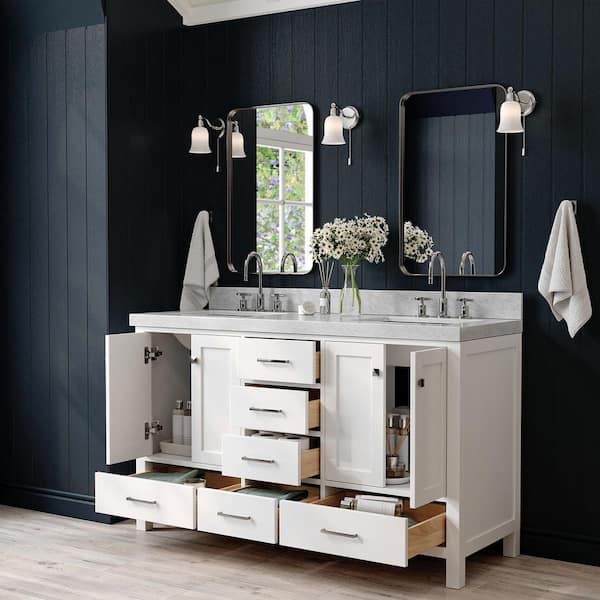 ARIEL Cambridge 60 in. Double Sink Freestanding Bathroom Vanity in