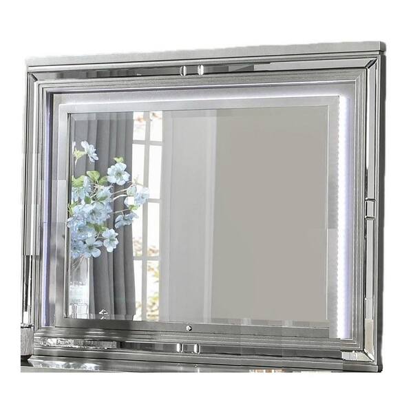 AndMakers Genoa 44 in. W. x 38 in. H Rectangle Framed Gunmetal Gray Dresser Mirror