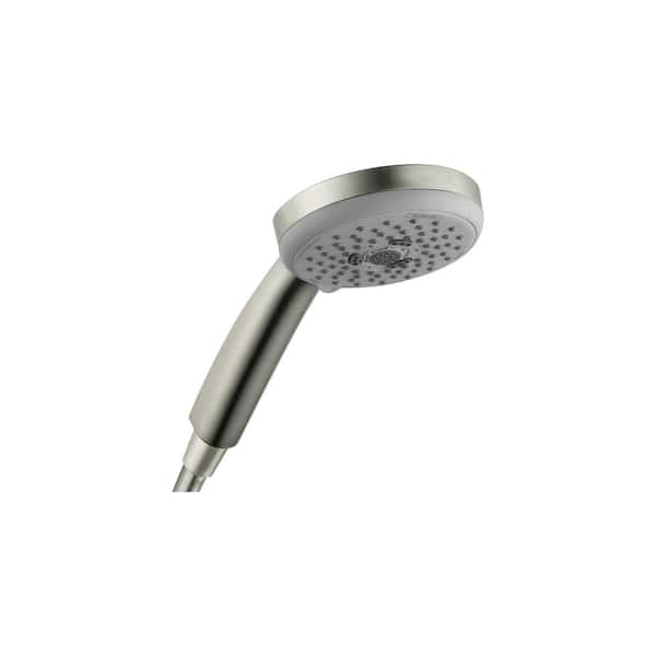 Hansgrohe Croma E 100 3-Spray Patterns with 2.5 GPM 4 in. Wall Mount Handheld Shower Head in Brushed Nickel