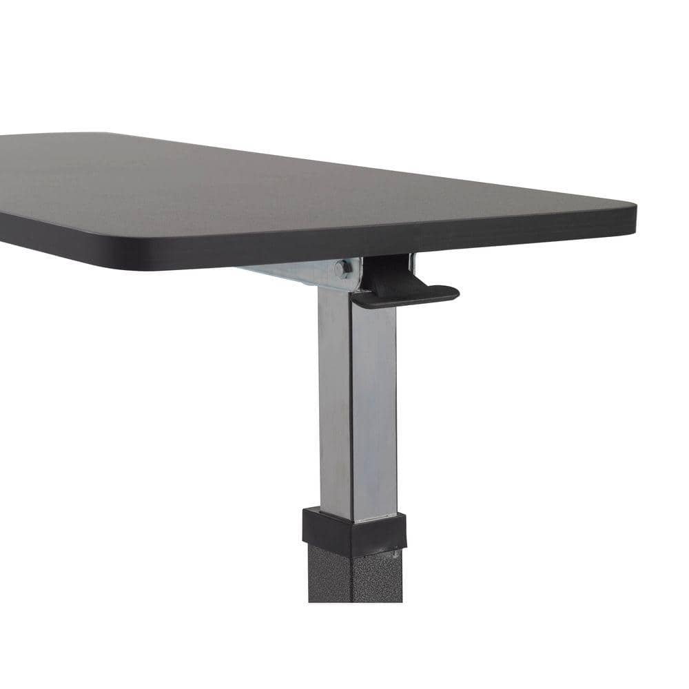 Adjustable Height Silver Vein Overbed Table with Walnut Top