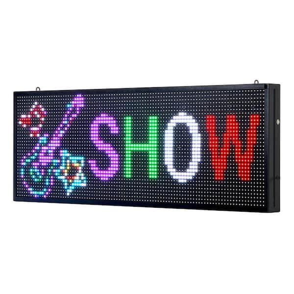 SKYSHALO Programmable LED Sign, P10 Full Color Flexible Digital Scrolling Panel, DIY Custom Text Pattern GIF Display Board