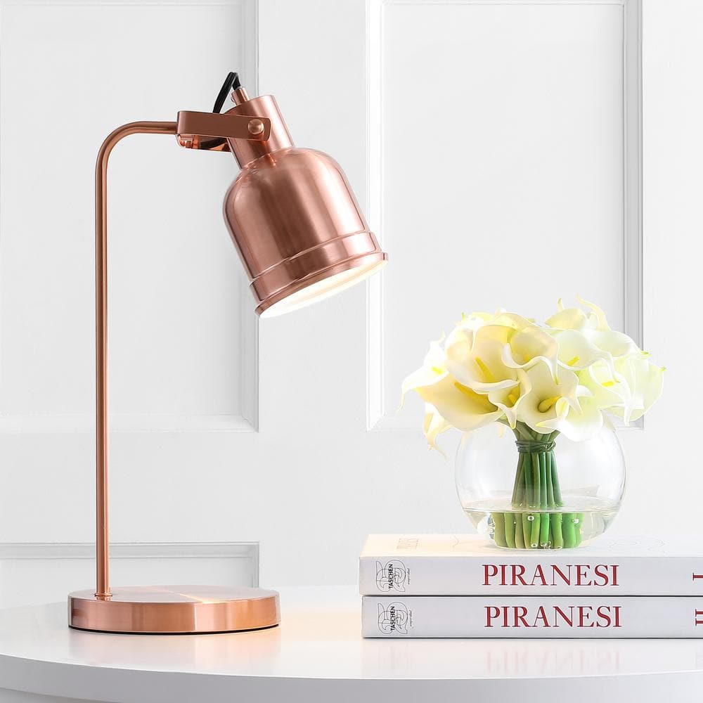 Brushed Copper Metal Task Table Lamp, Table Lamps