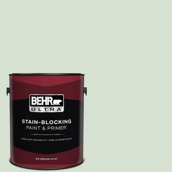 BEHR ULTRA 1 gal. #S400-2 Comforting Green Flat Exterior Paint & Primer