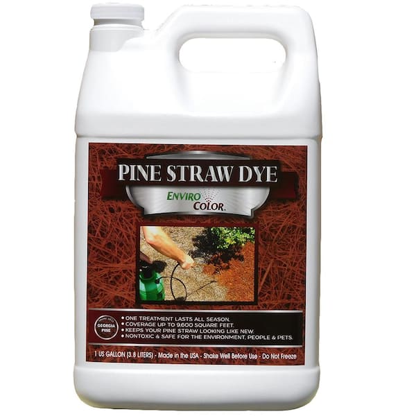 Mulch Pine straw dye painting colorant renew faded out Mulch.