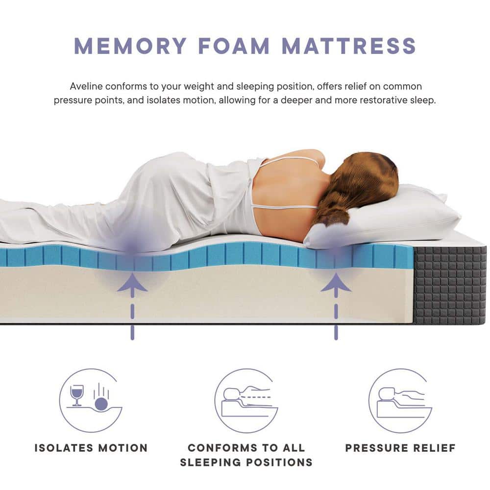 Aveline 10" Full Gel Memory Foam Mattress with Removable Cover
