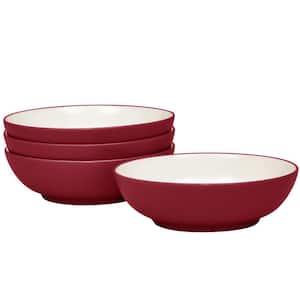 Colorwave Raspberry 7 in., 22 fl. Oz. (Cherry) Stoneware Cereal/Soup Bowls, (Set of 4)