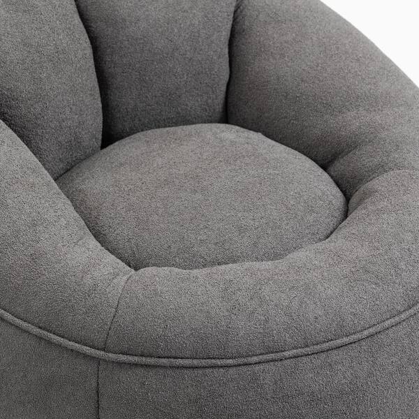 Maison de Reefur - ccc JUJABU Gray Microfiber Bean Bag Chair with Ottoman and