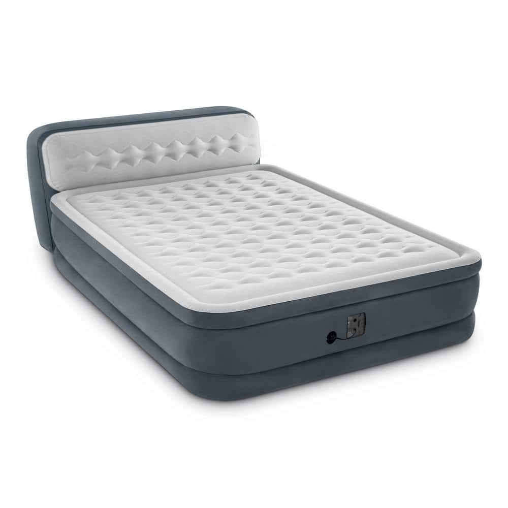 Intex Dura-Beam Deluxe Queen Air Mattress with Built-In Pump and Headboard