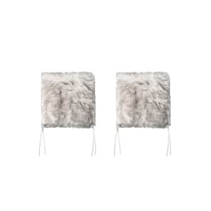 Laredo Gradient Grey Faux Sheepskin Fur Chair Pad (Set of 2)