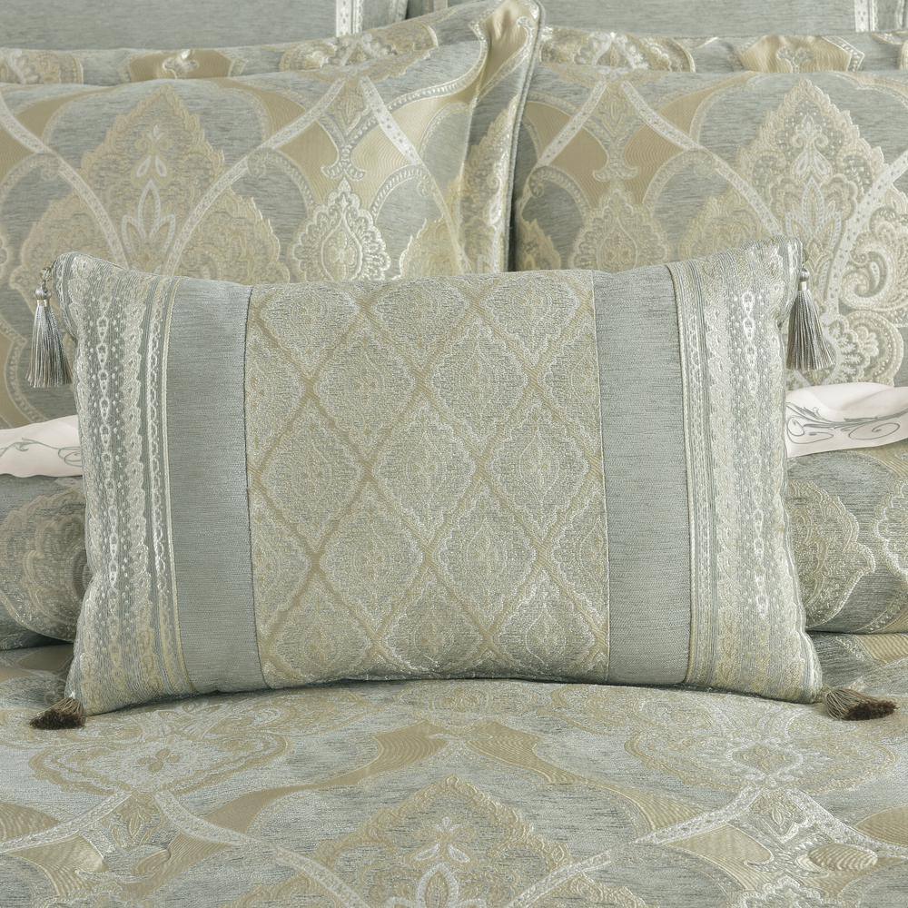 Petite Sage Chenille Rectangular Decorative Throw Pillow with Tassels