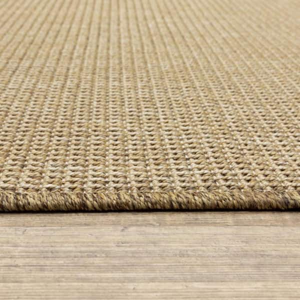 Beige 2 ft. x 4 ft. Loomed Polypropylene Rectangle Indoor/Outdoor Area Rug