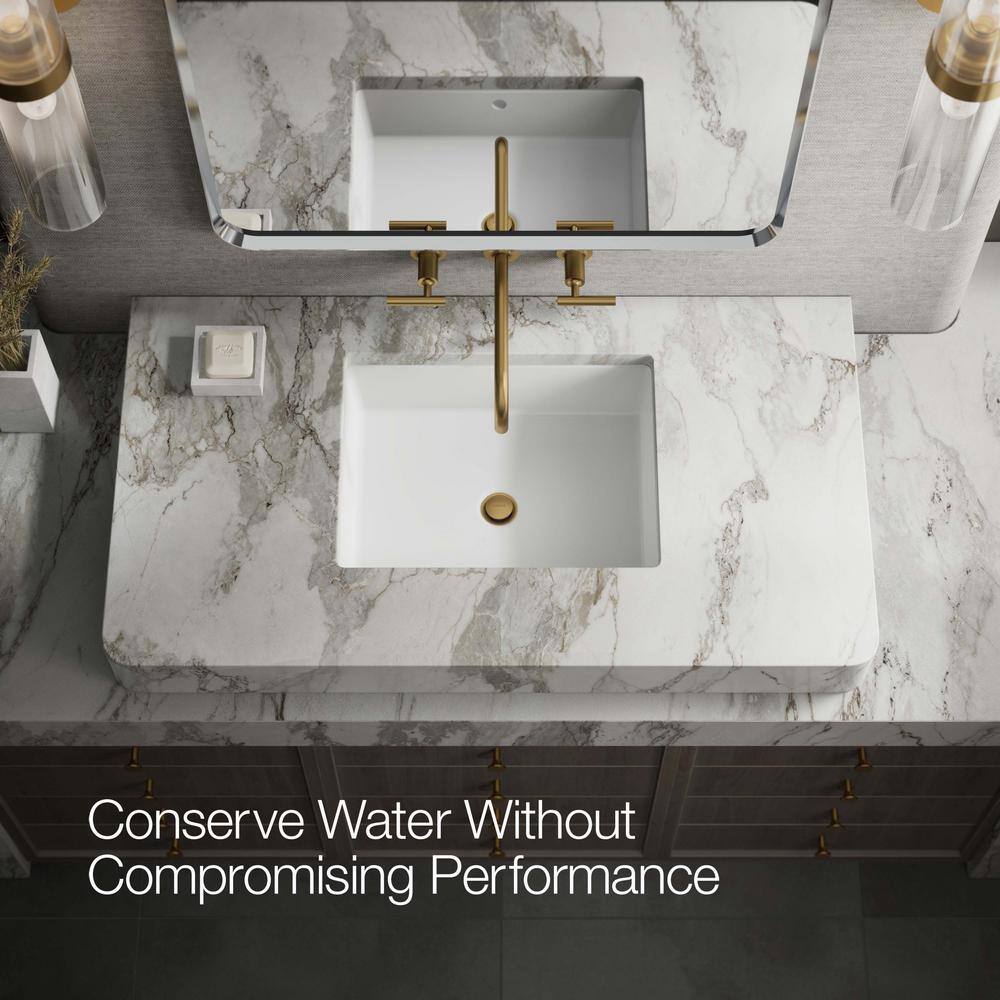 Purist Brushed Brass 2-Handle Low-Arc Wall-Mount Bathroom Faucet