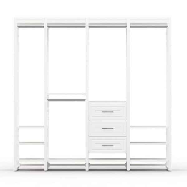 CLOSETS By LIBERTY 84 in. W White Adjustable Wood Closet System with 10 ...